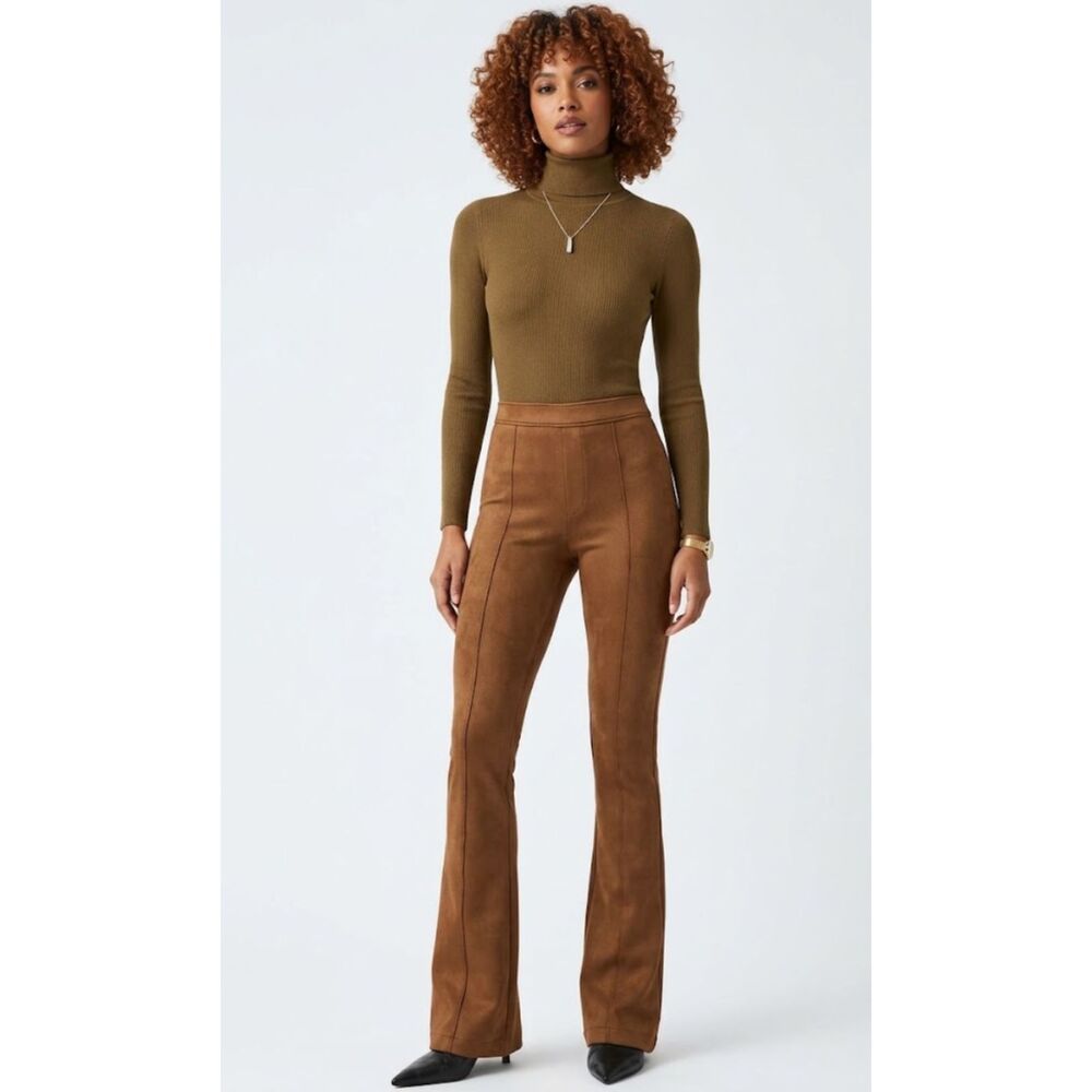 New SPANX Faux Suede Flare Pants High Waist Women's Plus Size 1X - 20323Q
